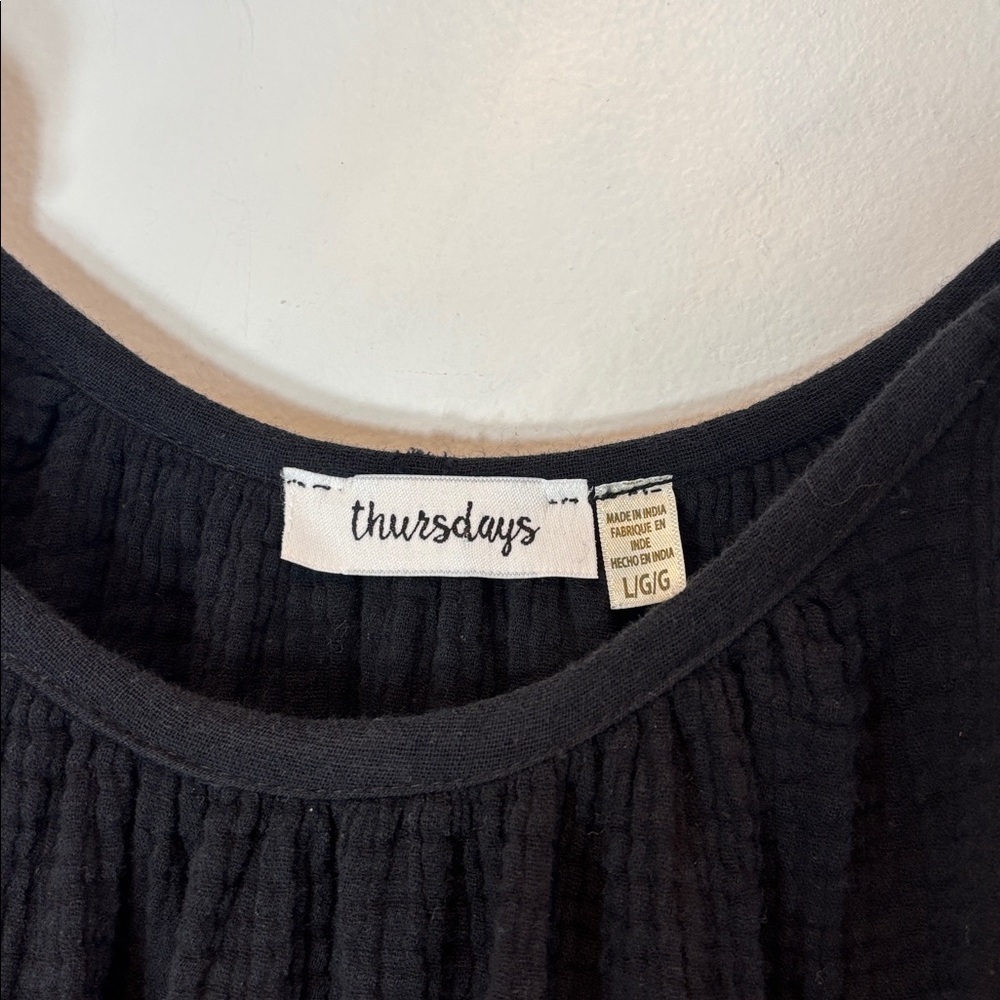 Thursday’s Tiered Cotton Gauze Maxi Dress black size large - Picture 14 of 16
